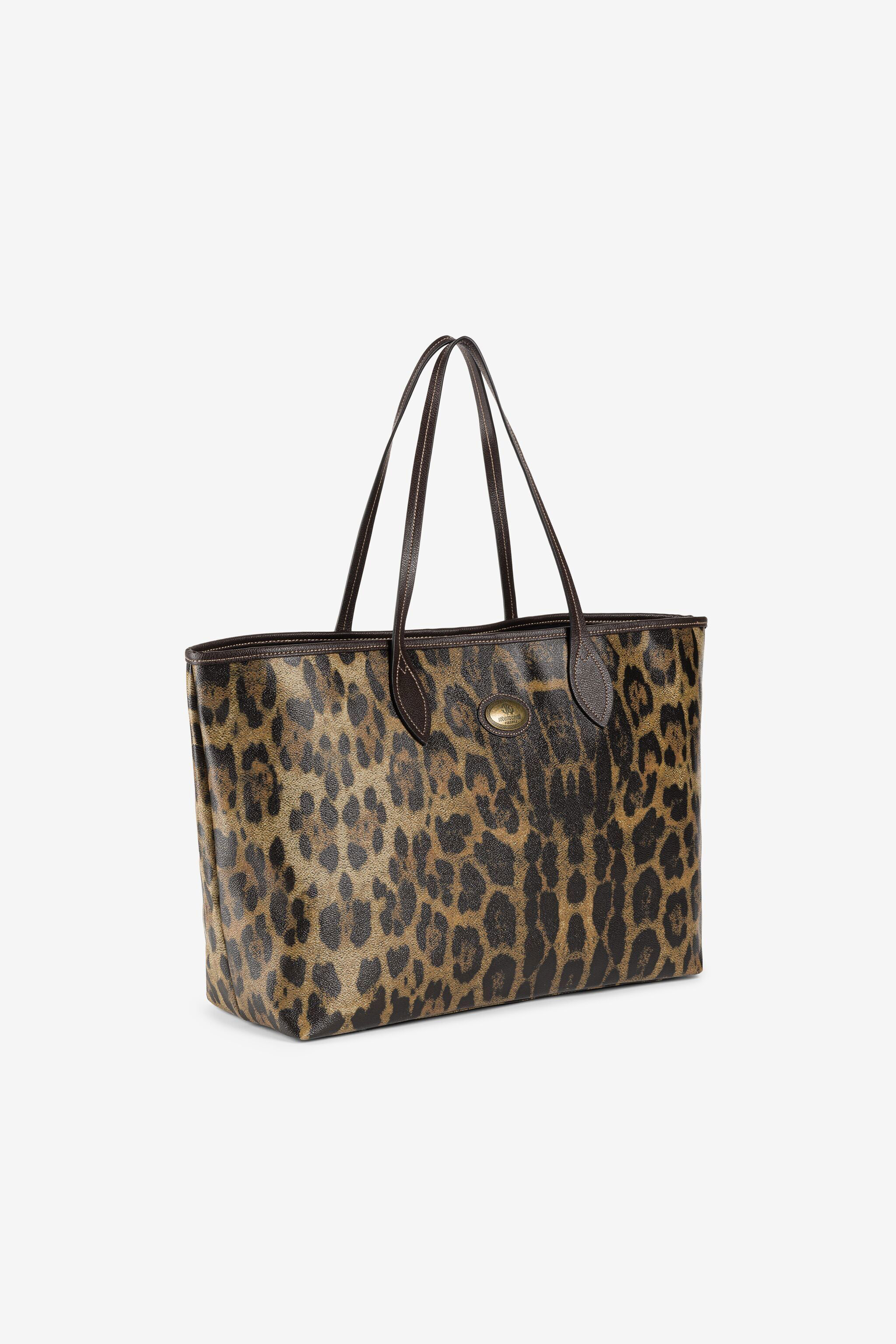RC Leopard-Print Large Tote Bag Brown/Black JSB001-ABO01