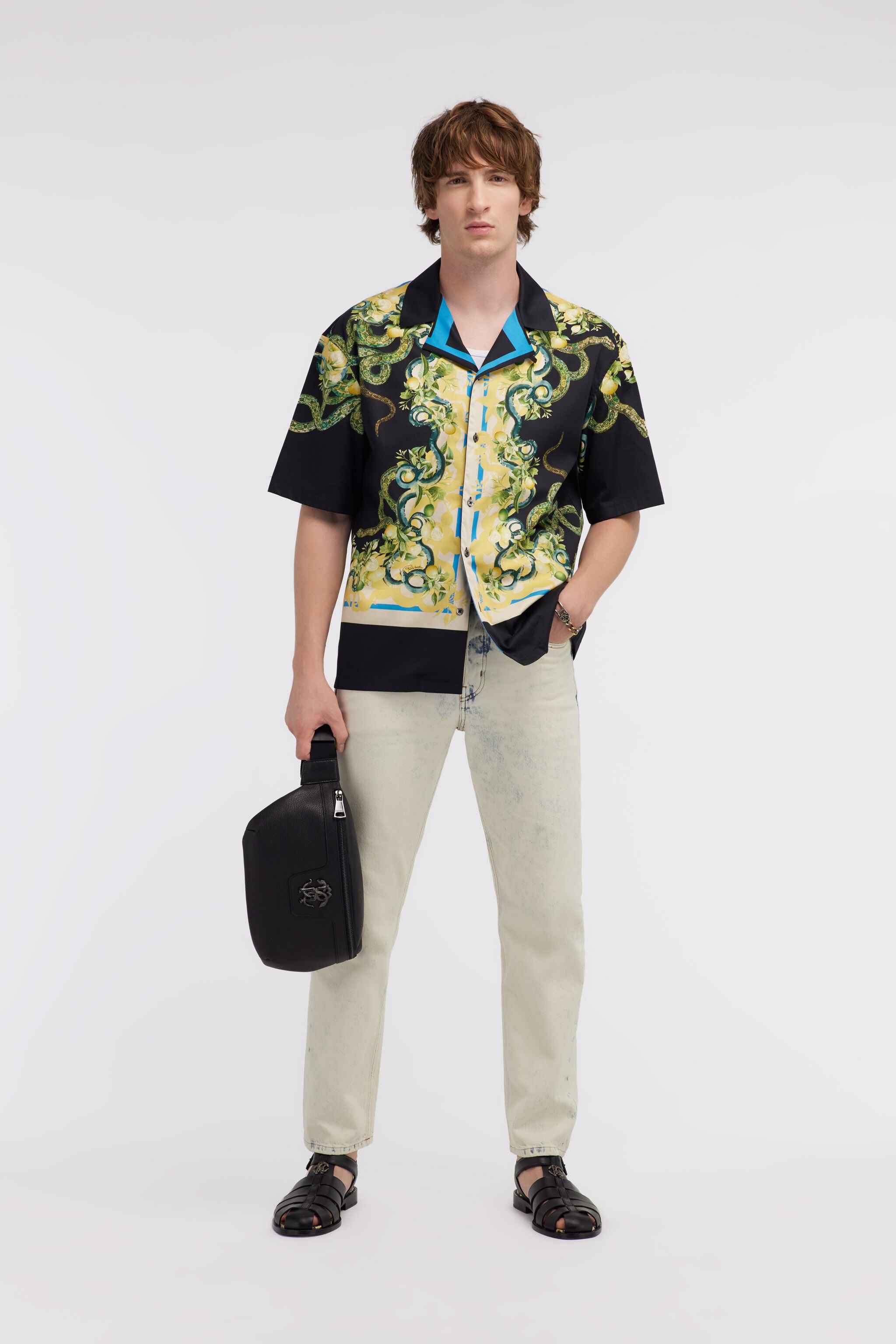 RC Camicia maniche corte Lemon Snake Nero/Giallo SRT761-CDL41