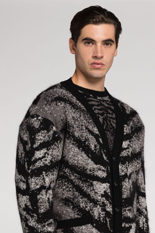 RC Tiger-Intarsia Cardigan RC Tiger-Intarsia Cardigan GRAY RRM603-MA006