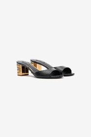 ${brand} Mules De Tacón Grueso Dorado ${colorDescription} ${masterID}
