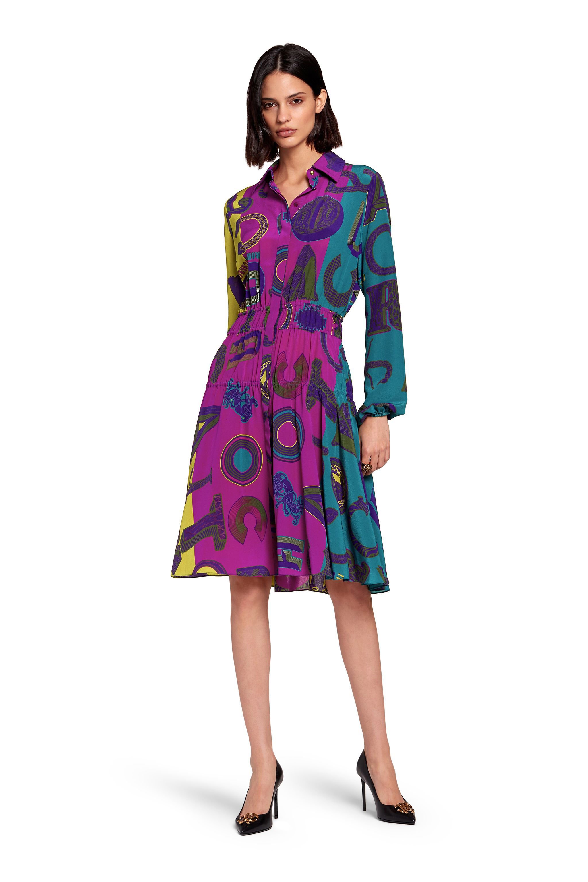 RC Cavalli Mania print shirt dress MULTICOLOR LQT139-SQA01