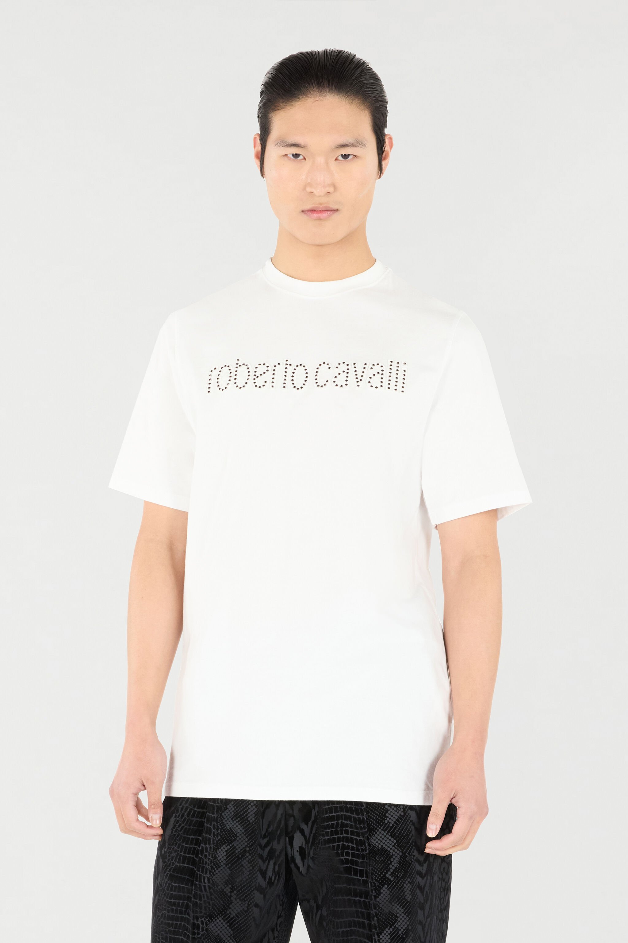 RC T-Shirt With Logo And Mini Studs White URT61I-JD060