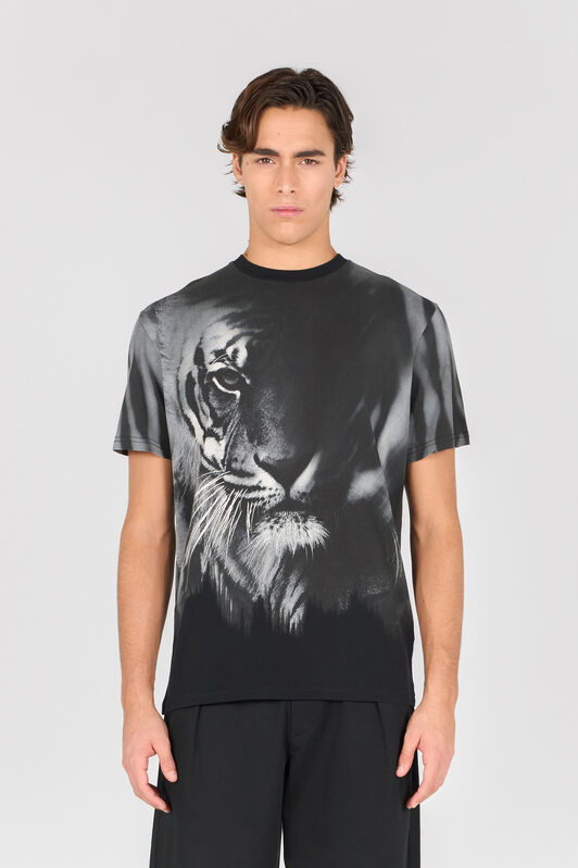 RC Tiger print T-shirt BLACK/WHITE OOT60H-JFO62