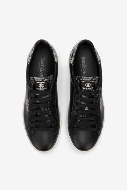 RC Zapatilla Negra de Piel con Detalle Efecto Serpiente RC Zapatilla Negra de Piel con Detalle Efecto Serpiente BLACK/ROCCIA SOS00A-PZ598