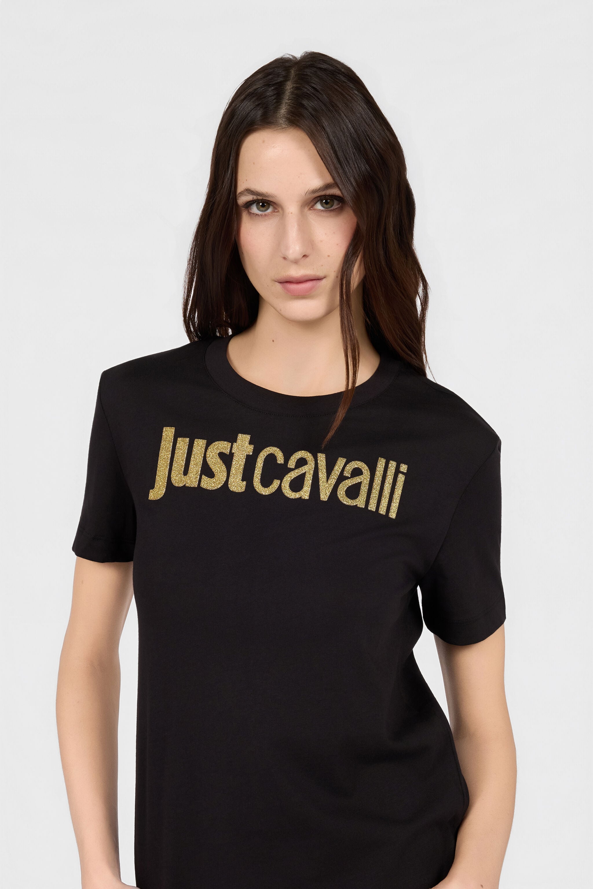 JC Schwarzes T-Shirt Mit Logo BLACK/GOLD VFT192-VF315
