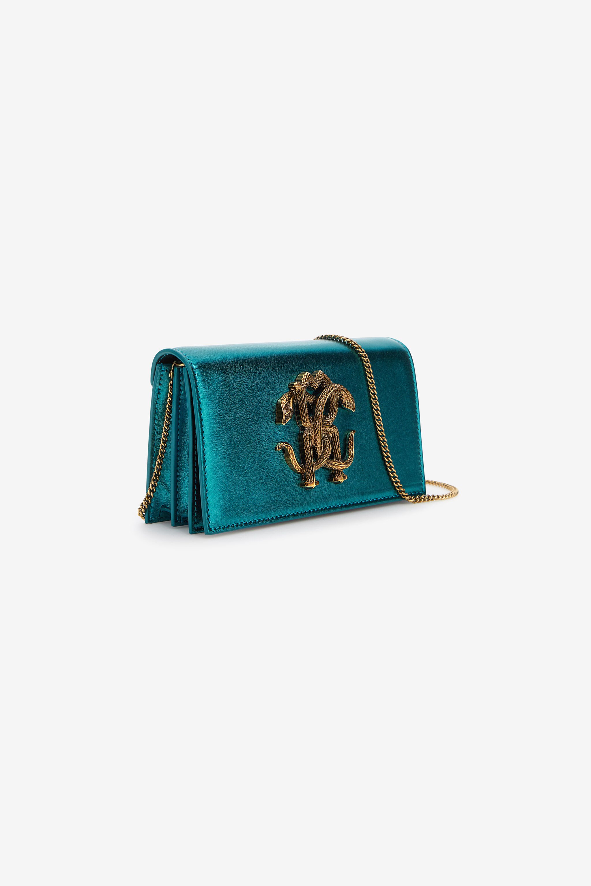 RC Shoulder bag with Monogram Mirror Snake Light blue SKB112-PN199