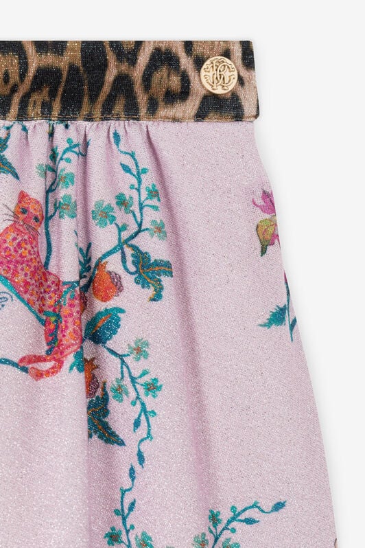 JU Leopard And Floral-Print Skirt Pink RJT309-5LG85