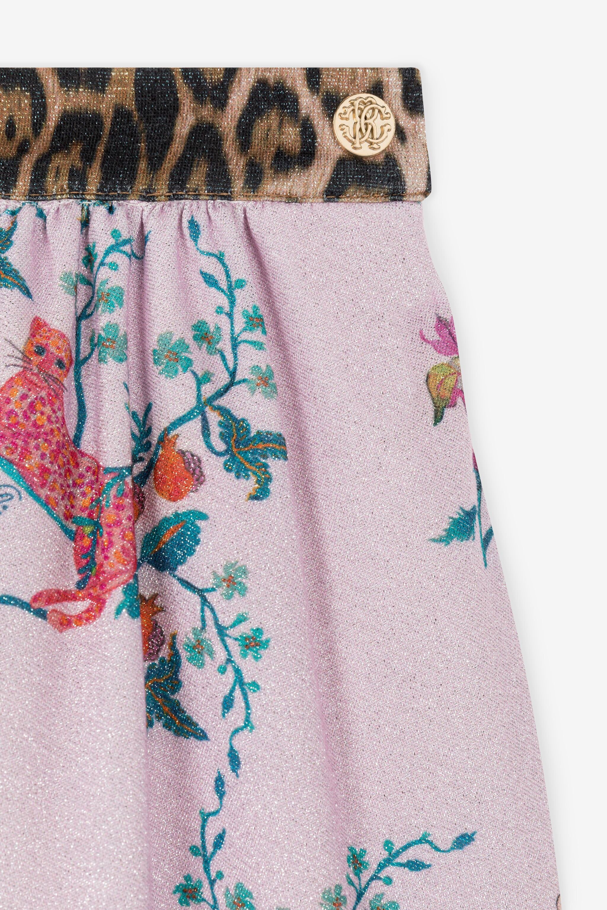JU Leopard And Floral-Print Skirt Pink RJT309-5LG85