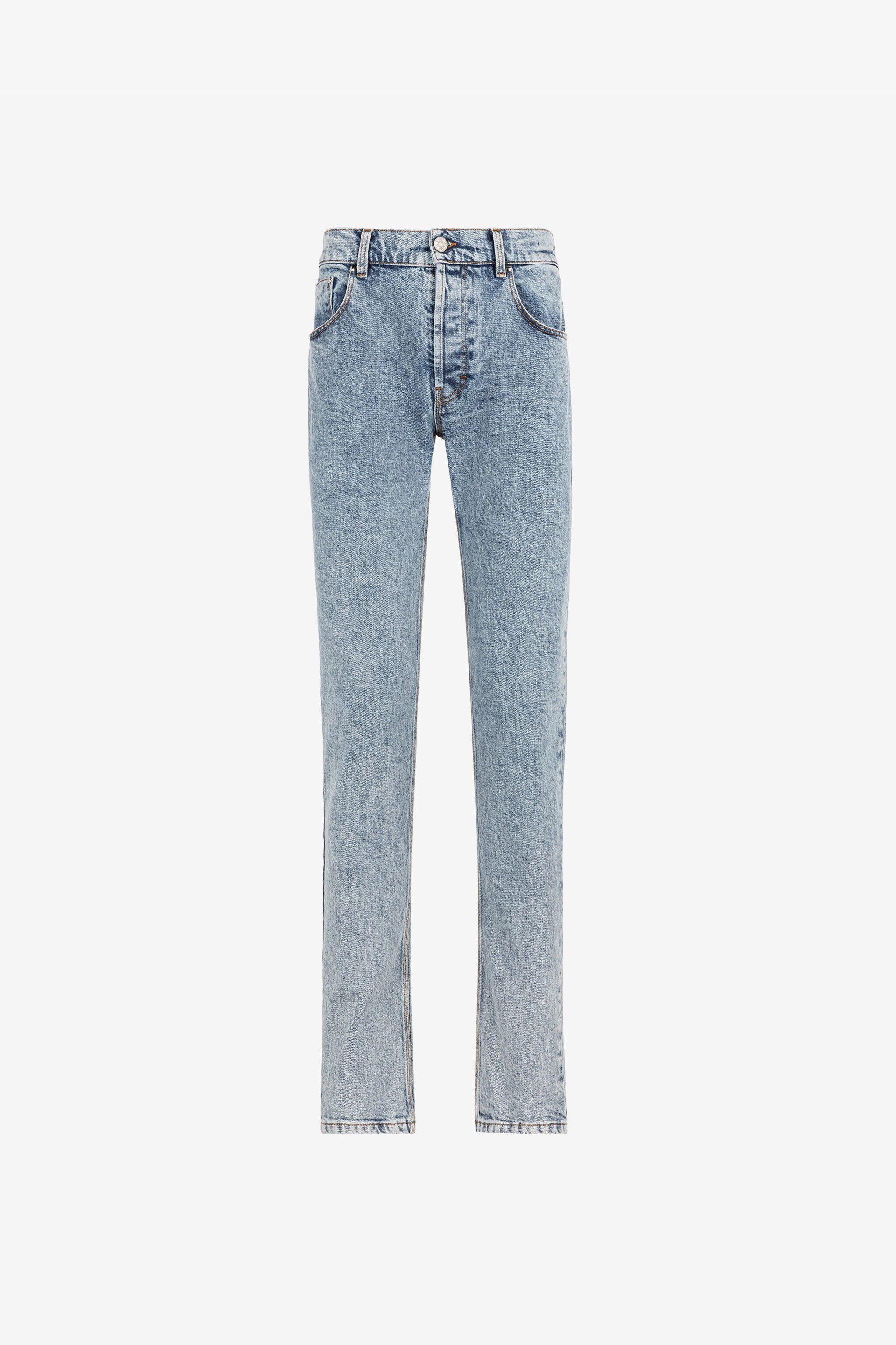RC Mirror Snake-Embroidered Slim-Fit Jeans Light blue RRJ251-DS001