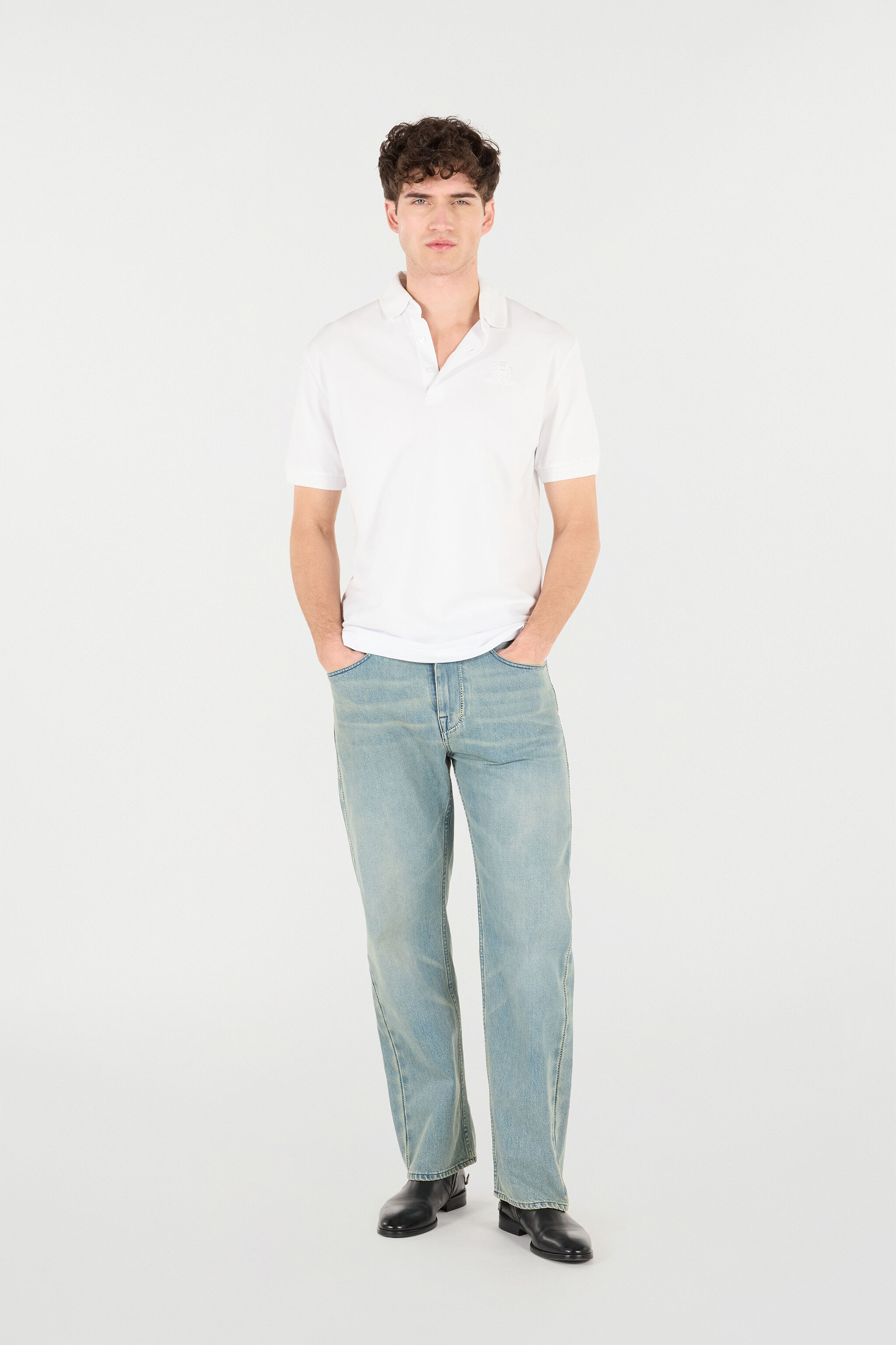 RC Polo With RC Monogram And Logo Embroidery White POT64A-KB001