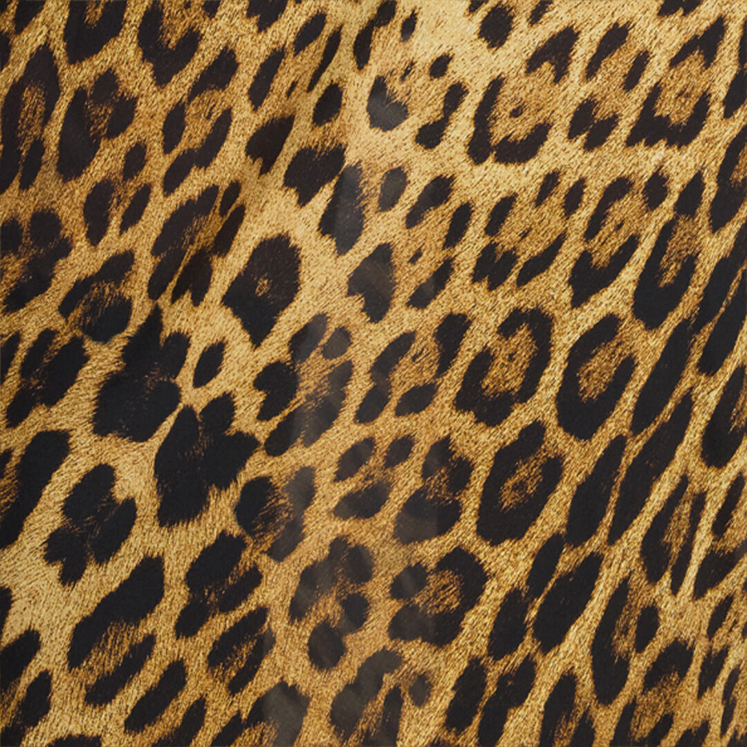 RC Long Silk Dress with Jaguar Skin Print Marron VWT103-HZQ71