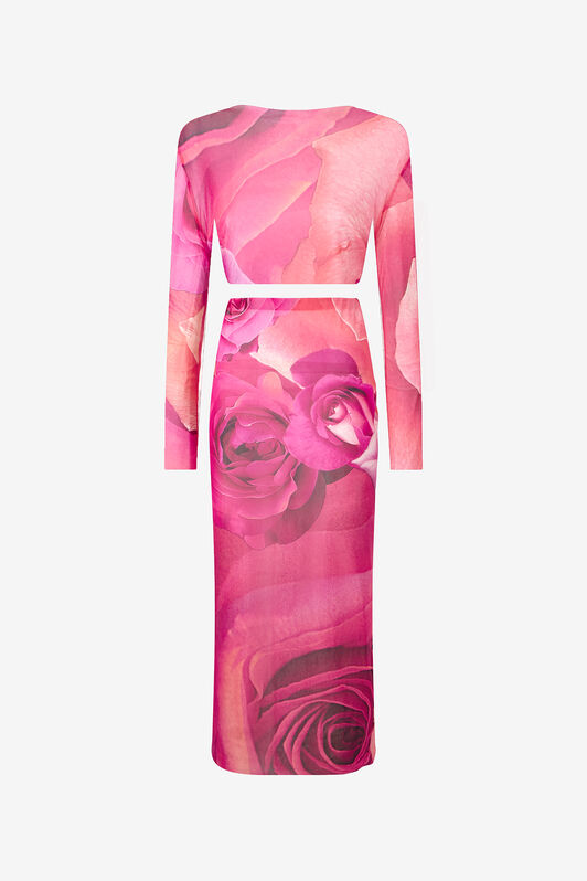 RC Rose Print Top And Skirt Set Fuchsia UKT13A-6HN48