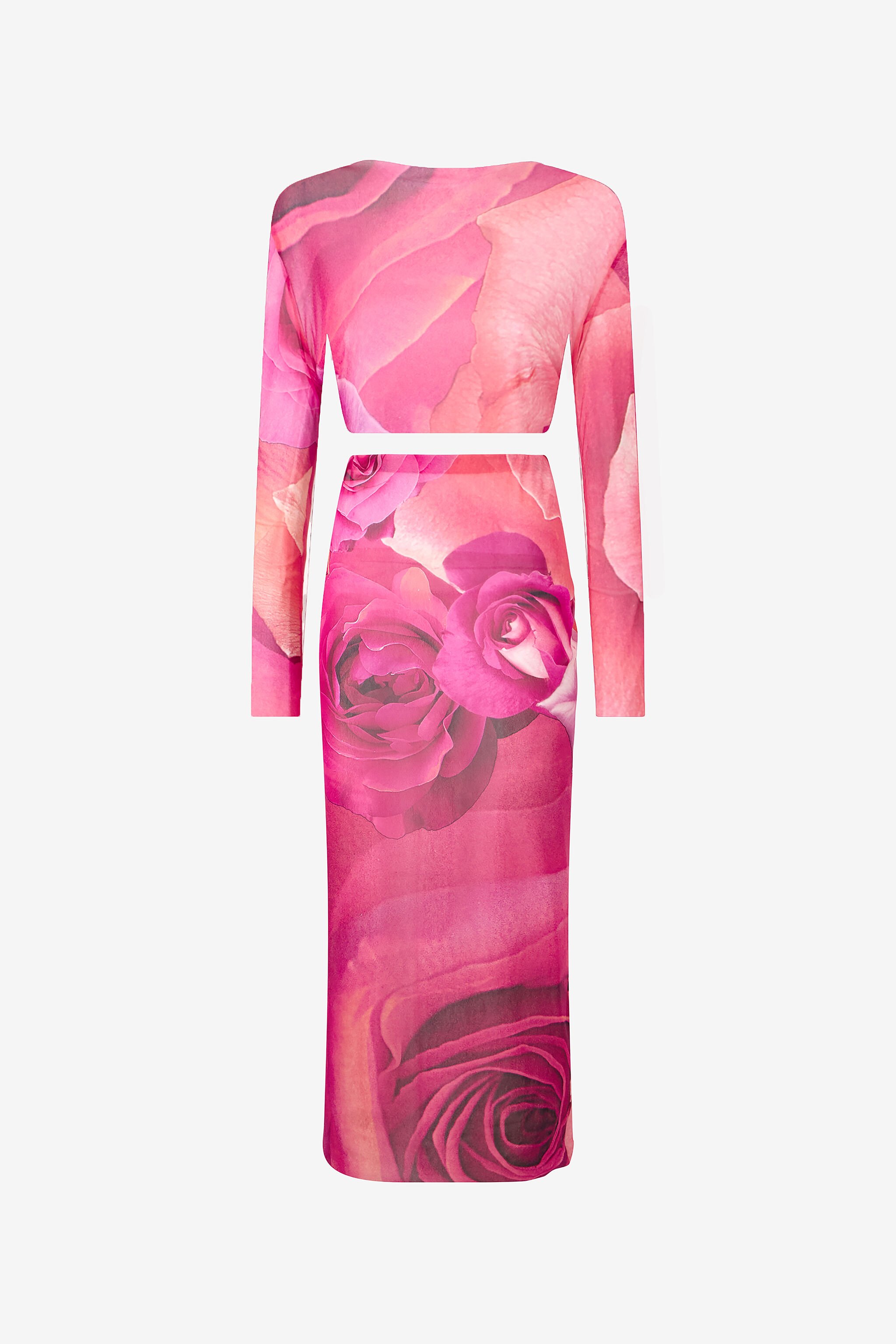 RC Rose Print Top And Skirt Set Fuchsia UKT13A-6HN48