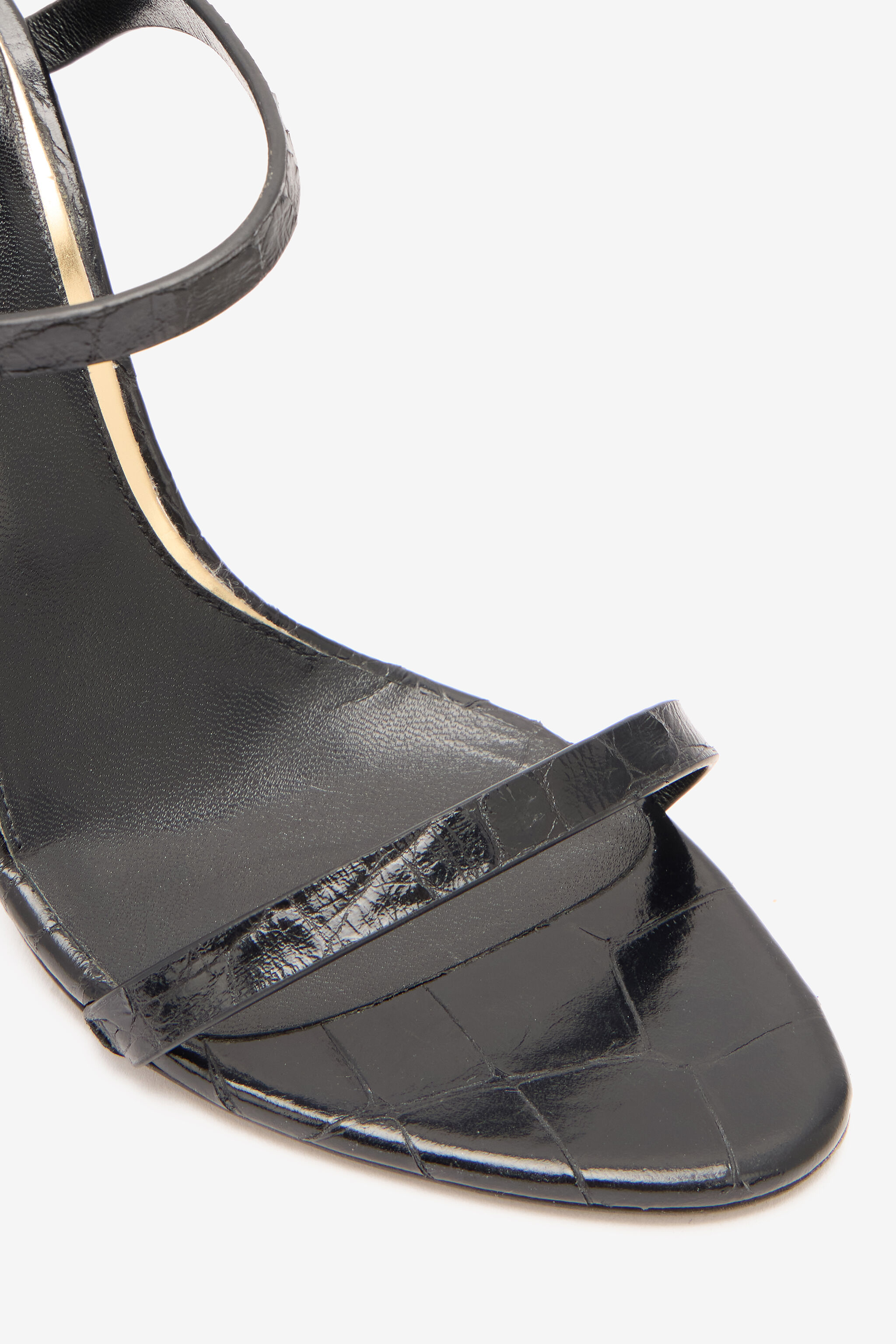 RC Slingback Sandals in Crocodile-Effect Black VKS022-PZ579