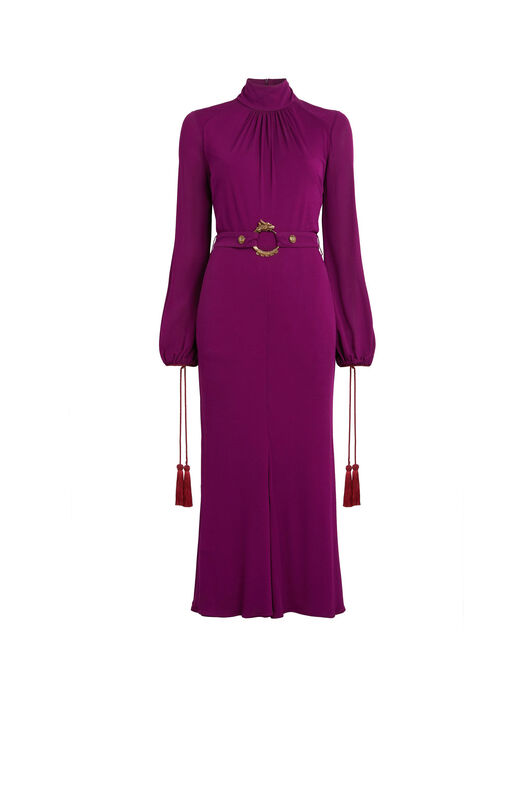RC Belted midi dress CYCLAMEN LQT127-JJ035