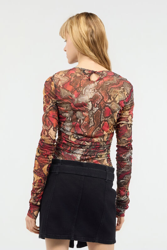 JC Pull À Imprimé Python Rouge UFT158-UF224