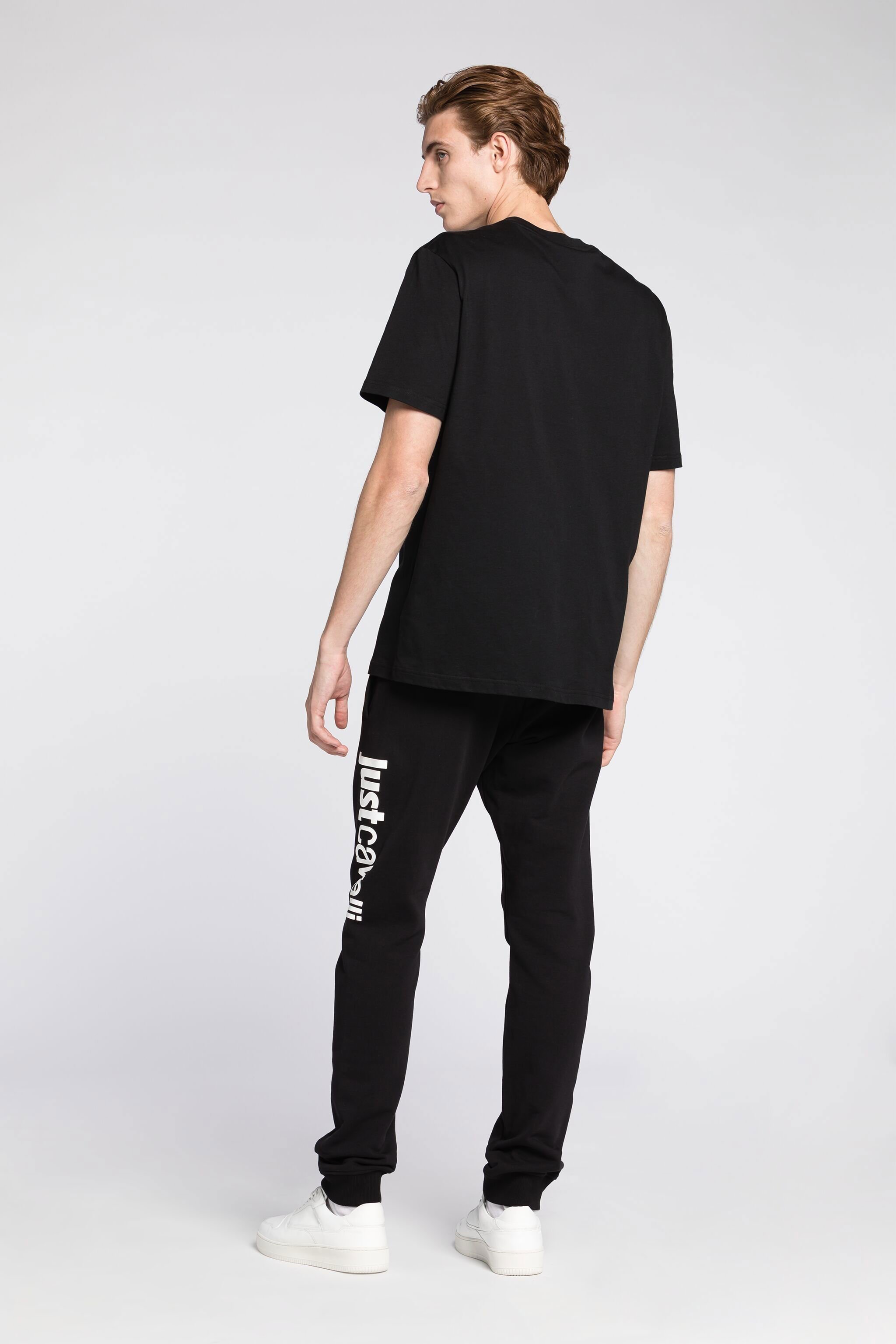 JC T-shirt en coton à logo Just Cavalli imprimé NOIR Q61271-Q0174