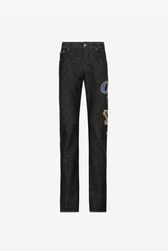 ${brand} Logo-print straight-leg jeans ${colorDescription} ${masterID}