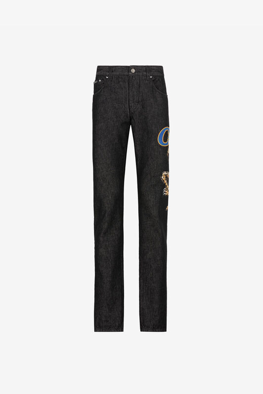 RC Logo-print straight-leg jeans Black QRJ215-DL005