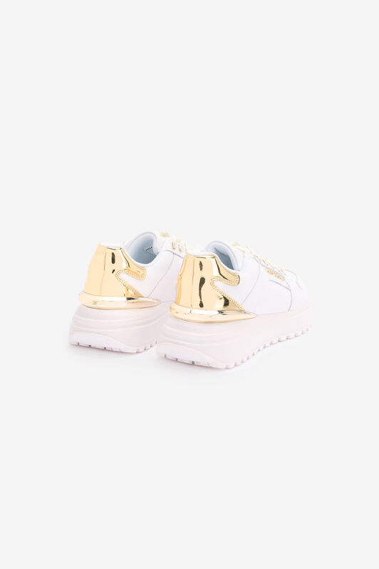 JC Sneakers Avec Logo Et Contrefort Lamé Blanc TFS044-TF364