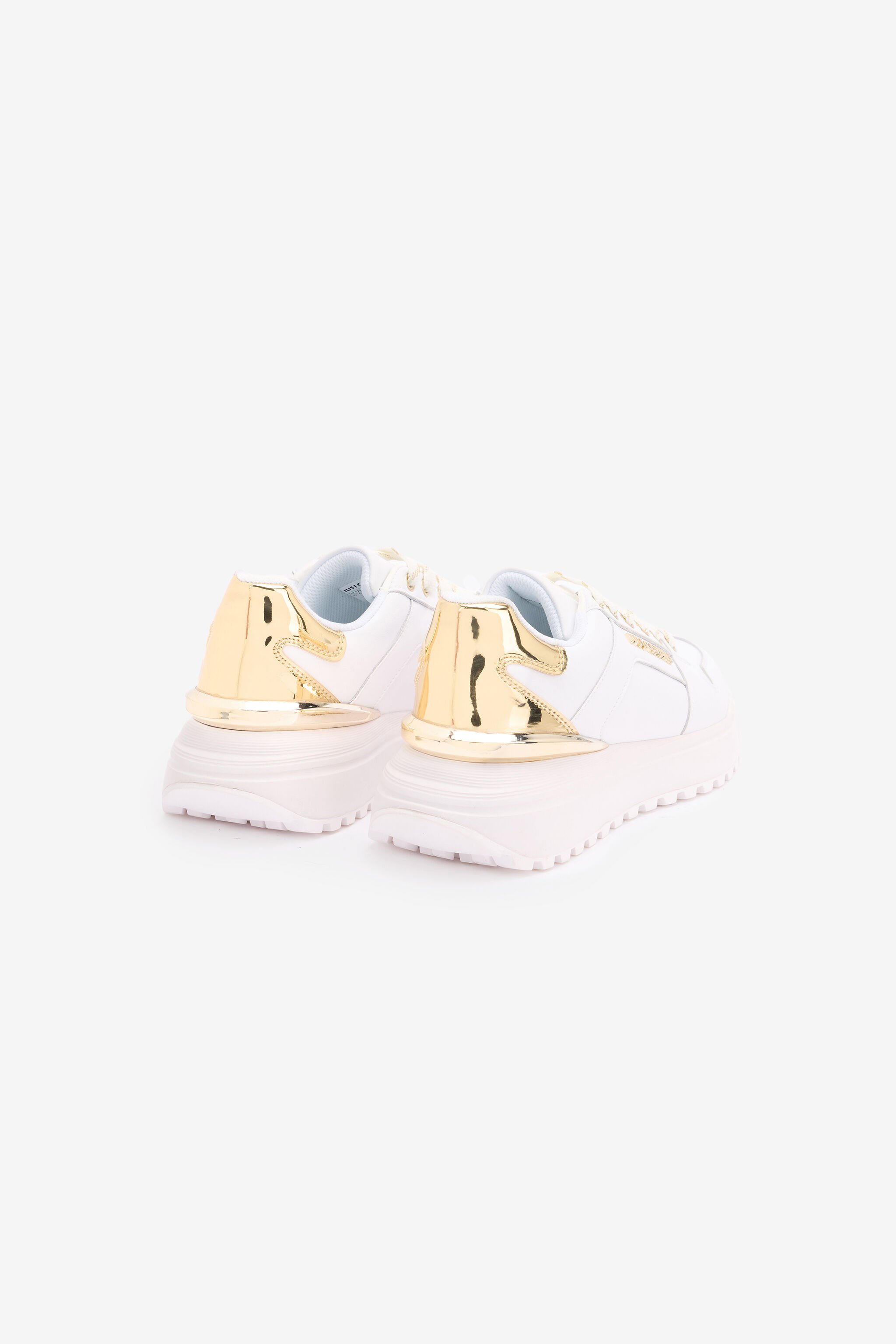 JC Sneakers Avec Logo Et Contrefort Lamé Blanc TFS044-TF364