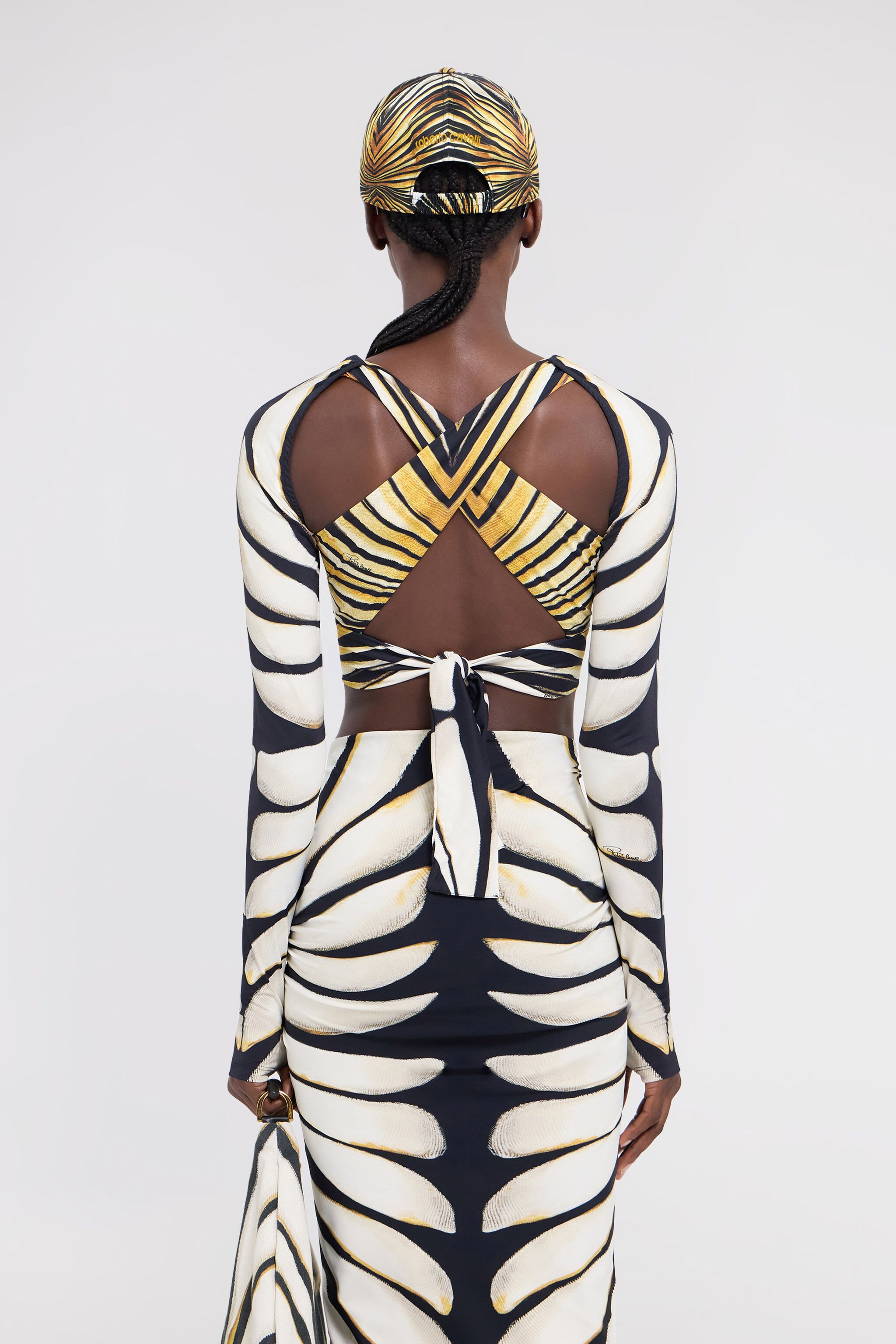 RC Ray Of Gold Print Cut-Out Top Gold TKT609-OOM33