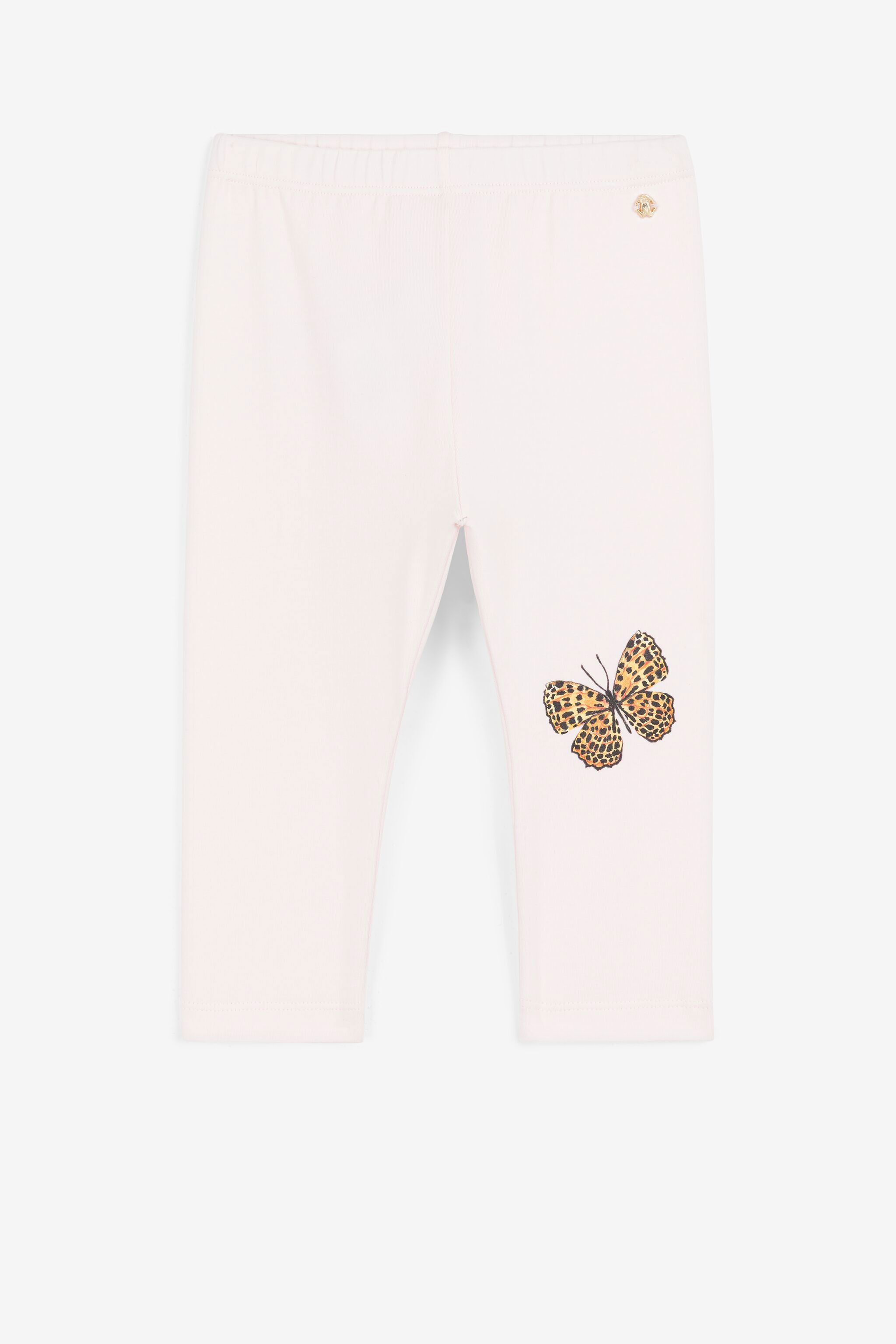 JU Butterfly-Print Cotton Leggings Pink QJT216-JV025