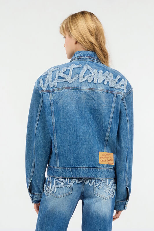 JC Giacca In Denim Con Logo Azzurro UFT196-UF262