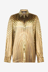 RC Silk Shirt with Ray Of Gold Print NATURAL/GOLD WWT700-SZS34