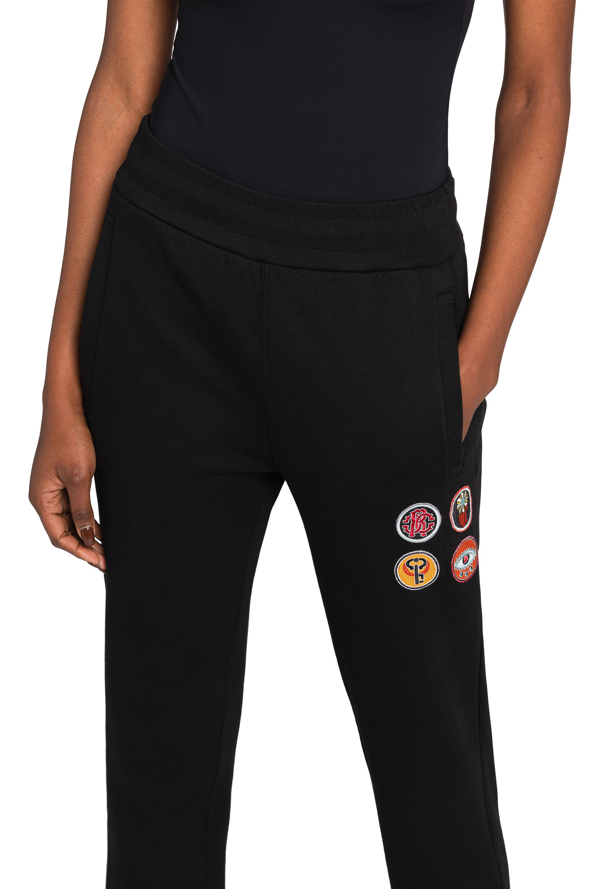 RC Lucky Symbols-Appliqué Sweatpants Black IQR251-CF036