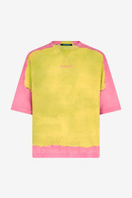 RC Color-Block T-Shirt In Gelb Und Pink YELLOW WNT62D-JD060