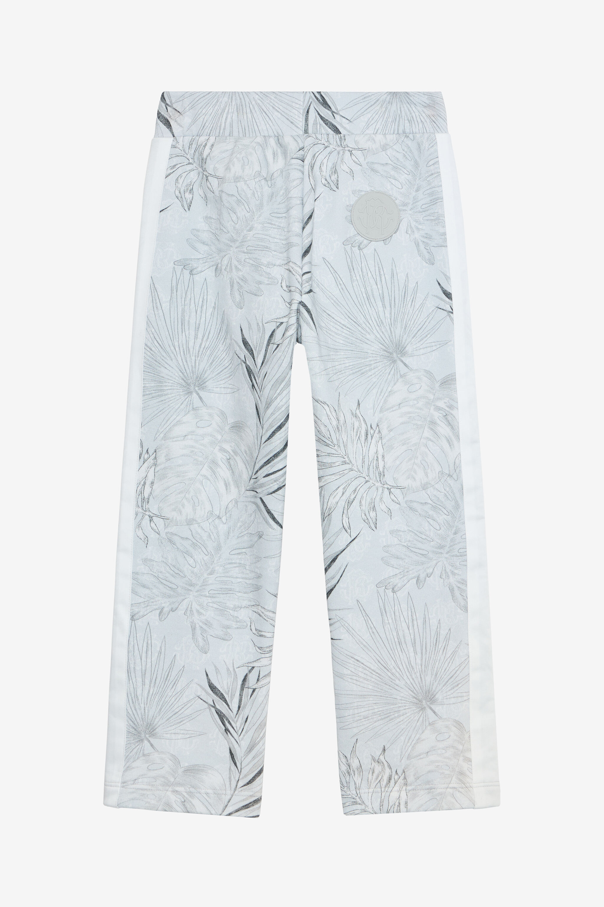JU Grey Track Pants with Foliage Print GREY VJT20I-5OP31
