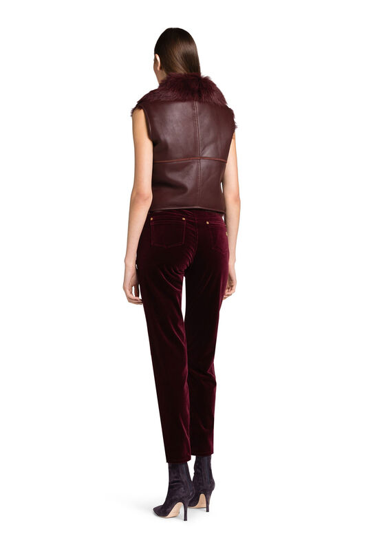 RC Cropped Velvet Trousers RC Cropped Velvet Trousers Dark red 1PT214-VZ001