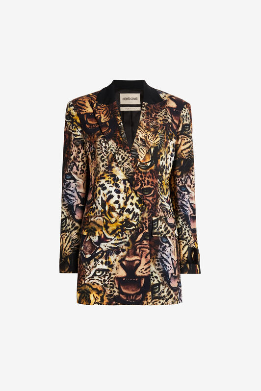 RC Zweireihiger Blazer mit Queen Of Arizona Print BLACK/RUM/NUDE NQT403-ORB76