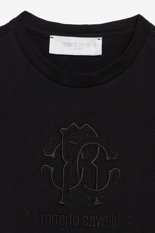 JU Camiseta Con Monograma RC Y Logotipo Negro UJT60M-JD001