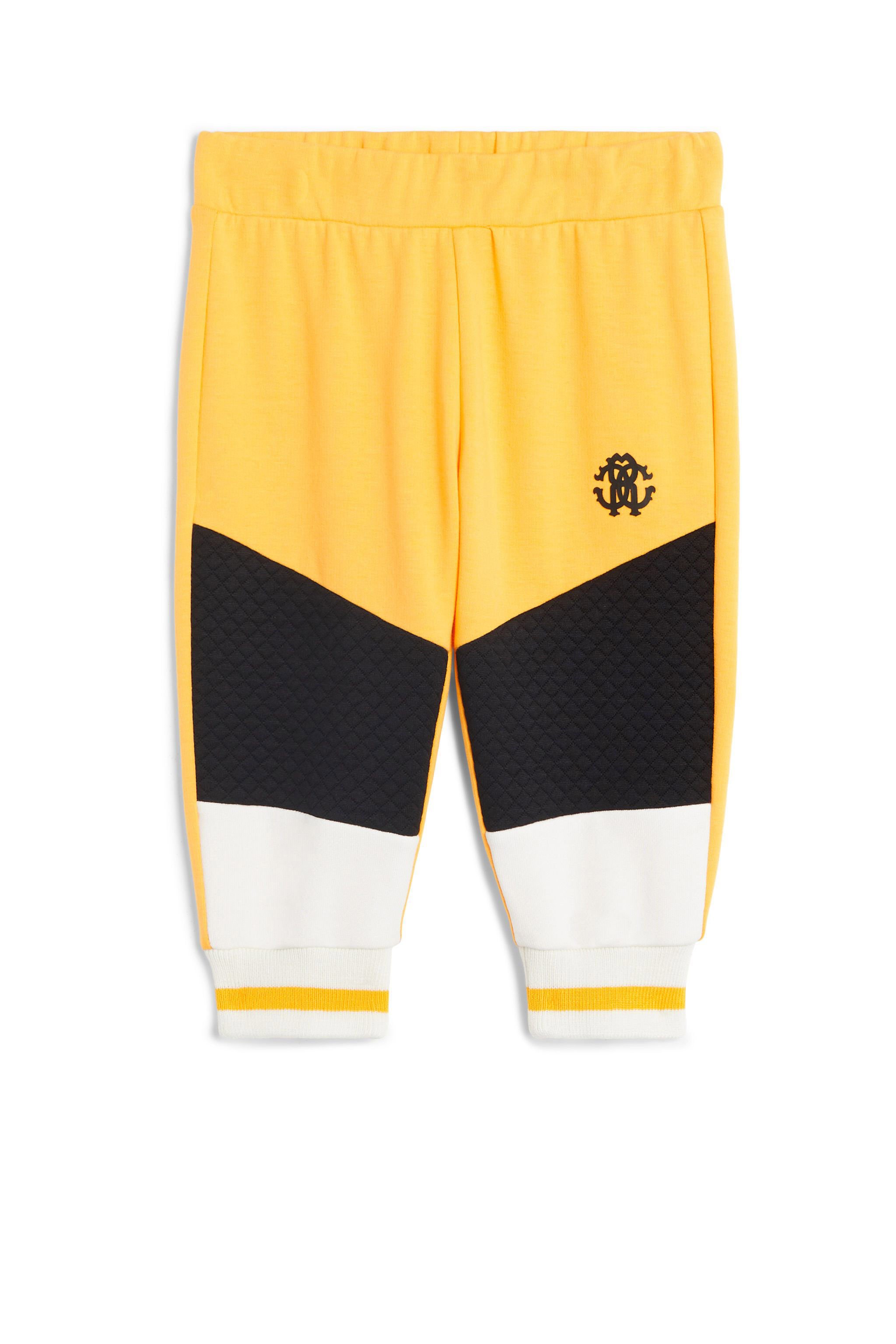 JU Baby-Jogginghose in Farbblock-Optik WHITE/YELLOW/BLACK JJT20I-CF027