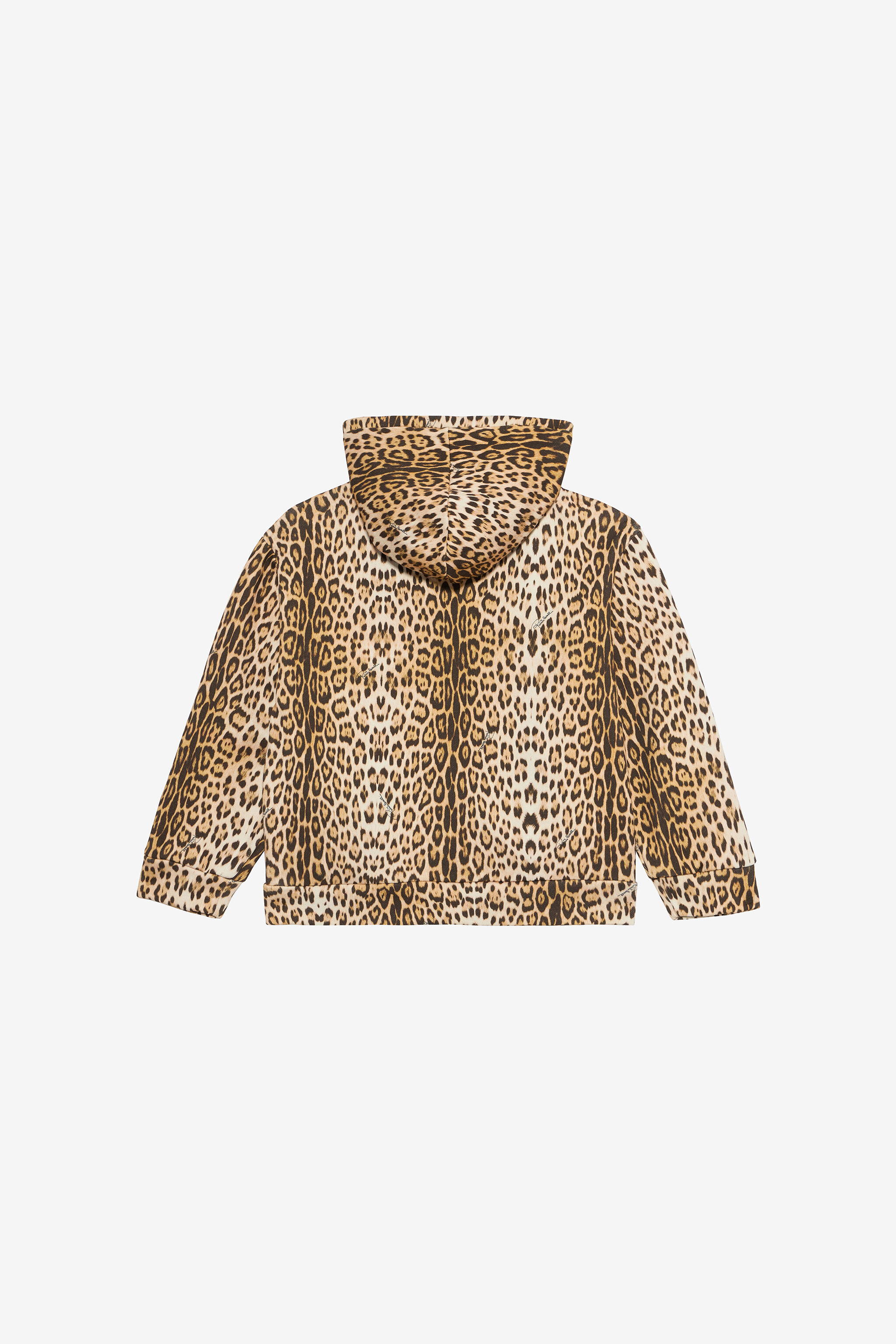 JU Felpa Con Cappuccio E Stampa Jaguar Skin Marrone chiaro UJT69H-5OO52