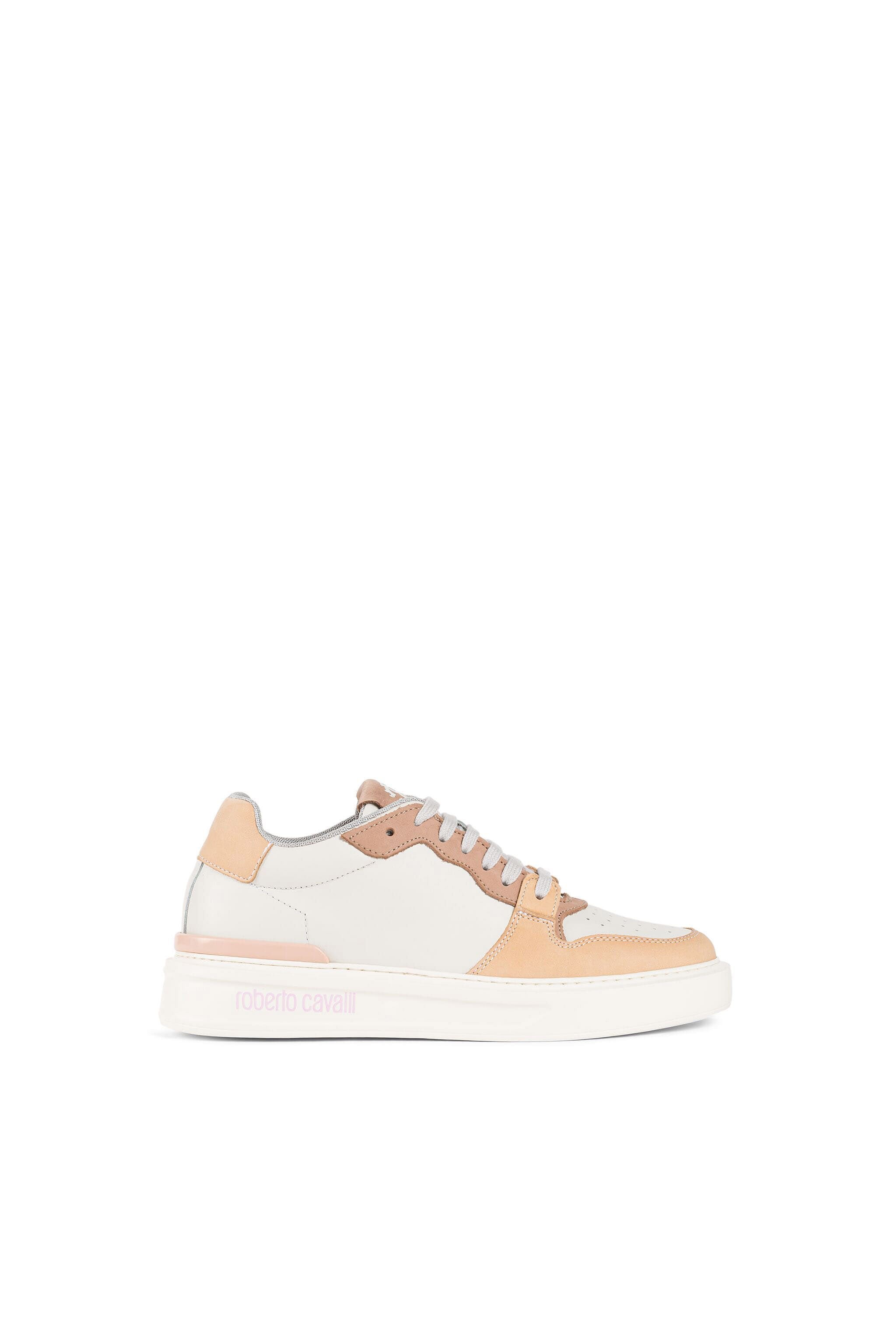 RC RC Monogram-Print Sneakers White/Nude pink KOS00C-PNO01
