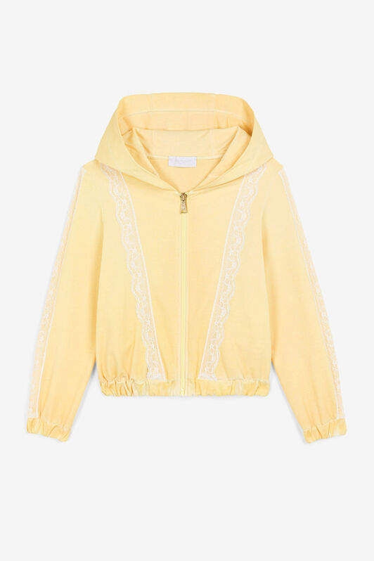 JU Felpa con inserti in pizzo Giallo OJT904-ISA2J