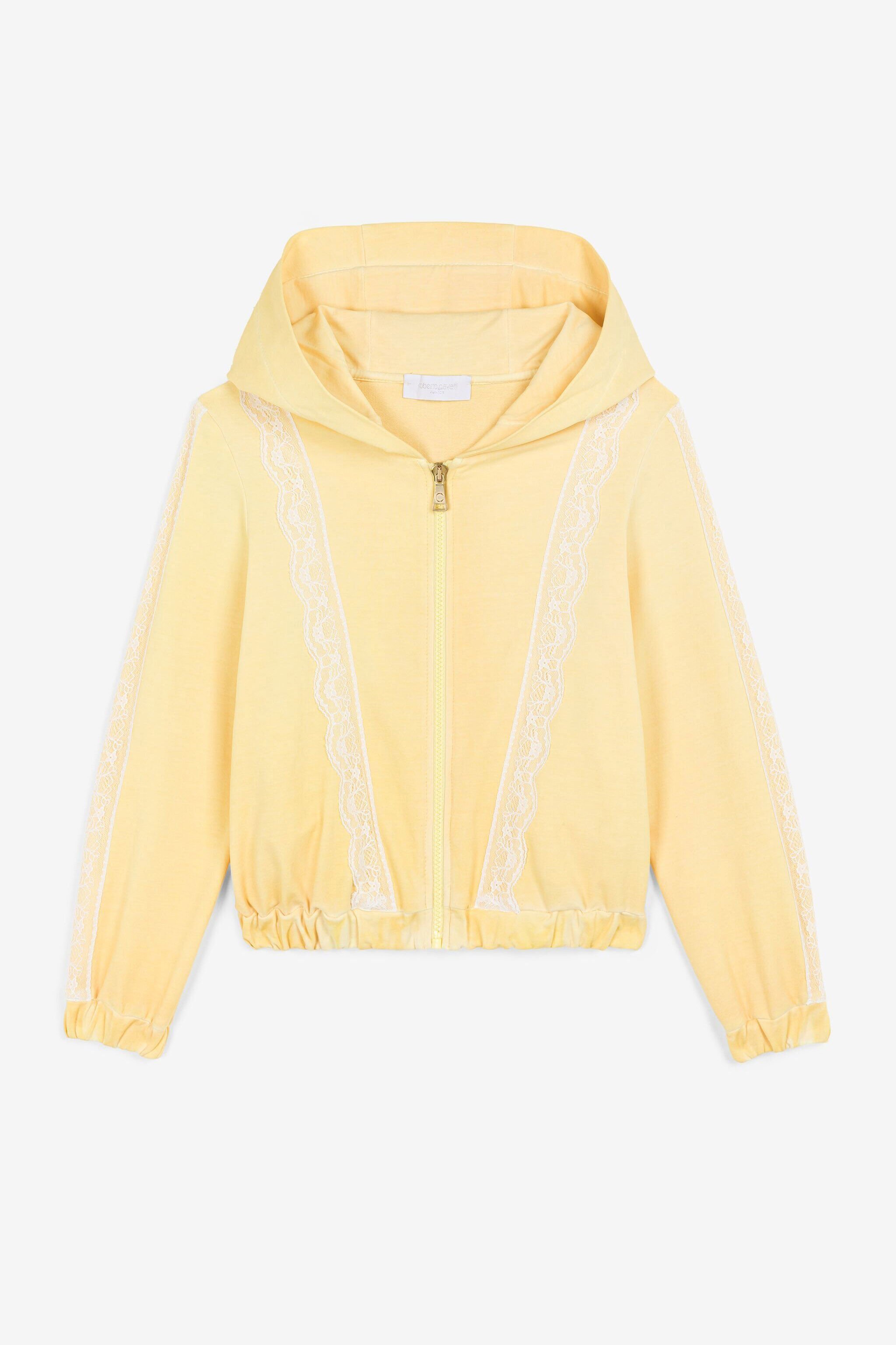 JU Felpa con inserti in pizzo Giallo OJT904-ISA2J