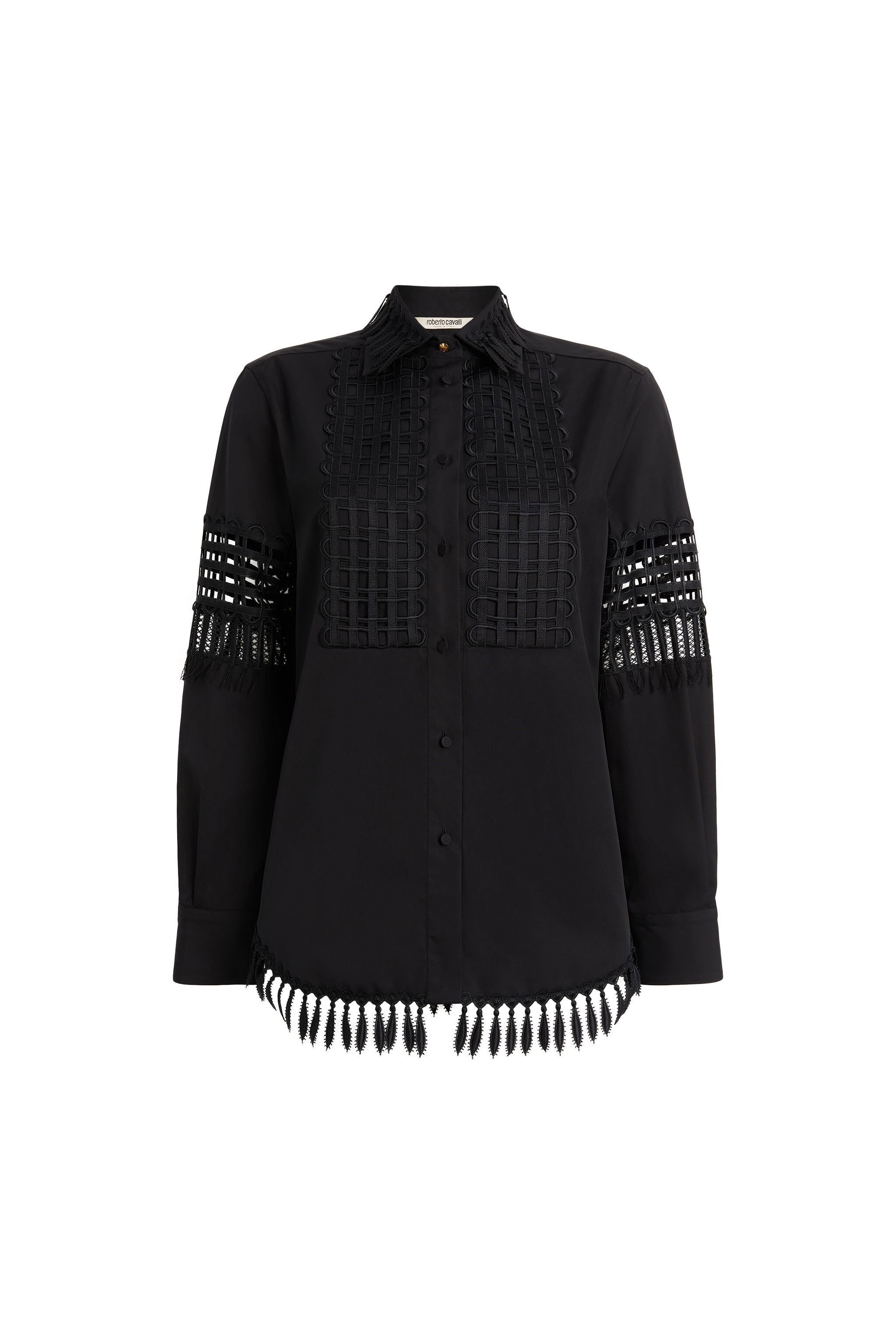 RC Crochet-Insert Cotton Shirt Black MQT706-CH054