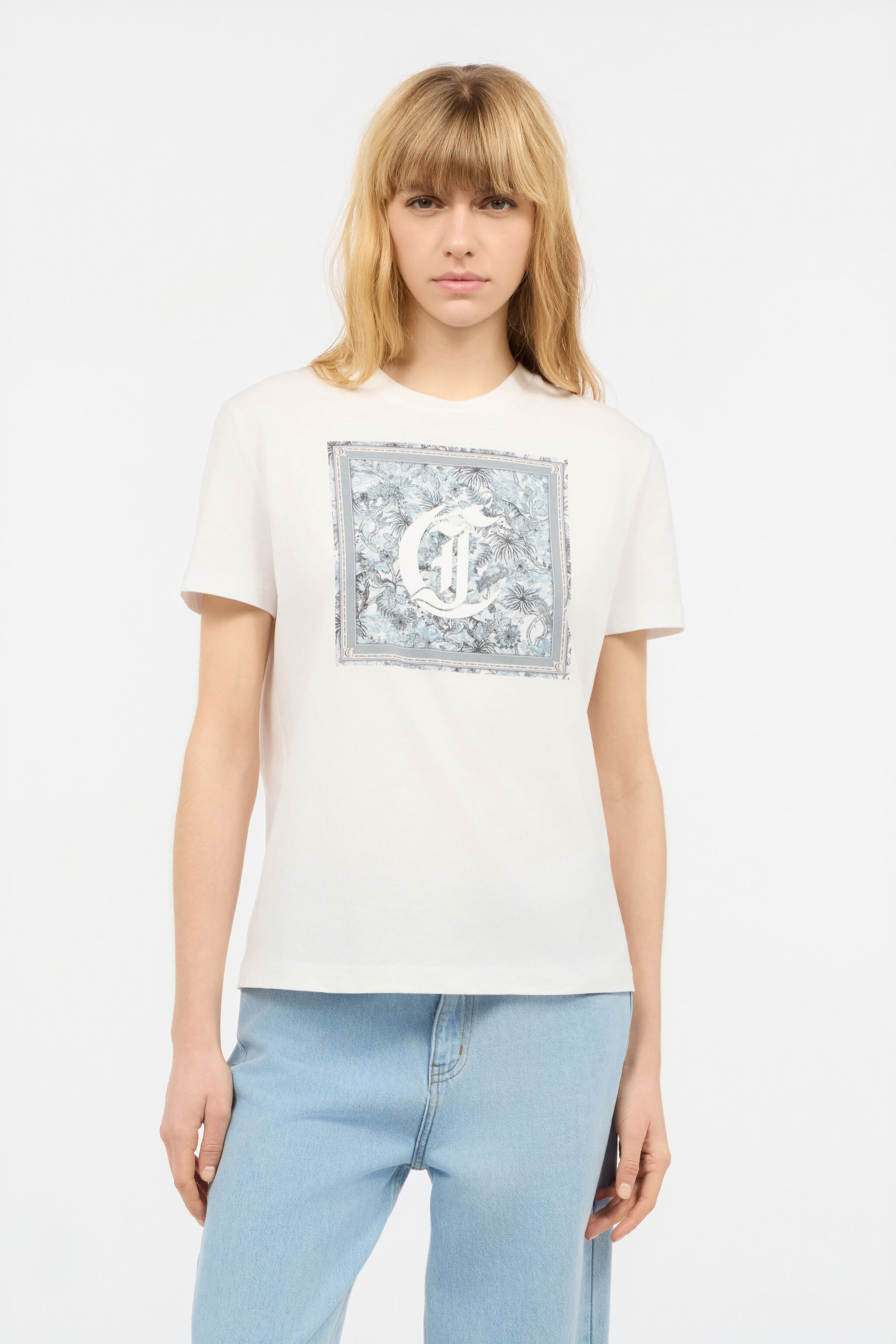 JC T-Shirt With Graphic And JC Monogram White UFT113-UF167