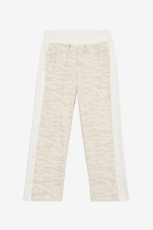 JU Sport Pants With Tiger Skin Print Ivory UJT20F-5OO44