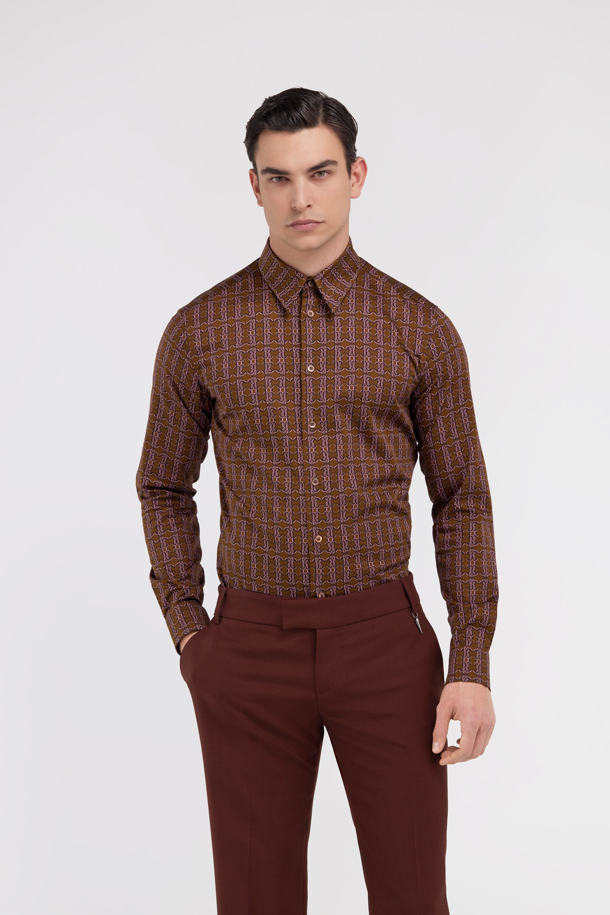 RC Camicia con stampa Marrone SRT701-CDL06