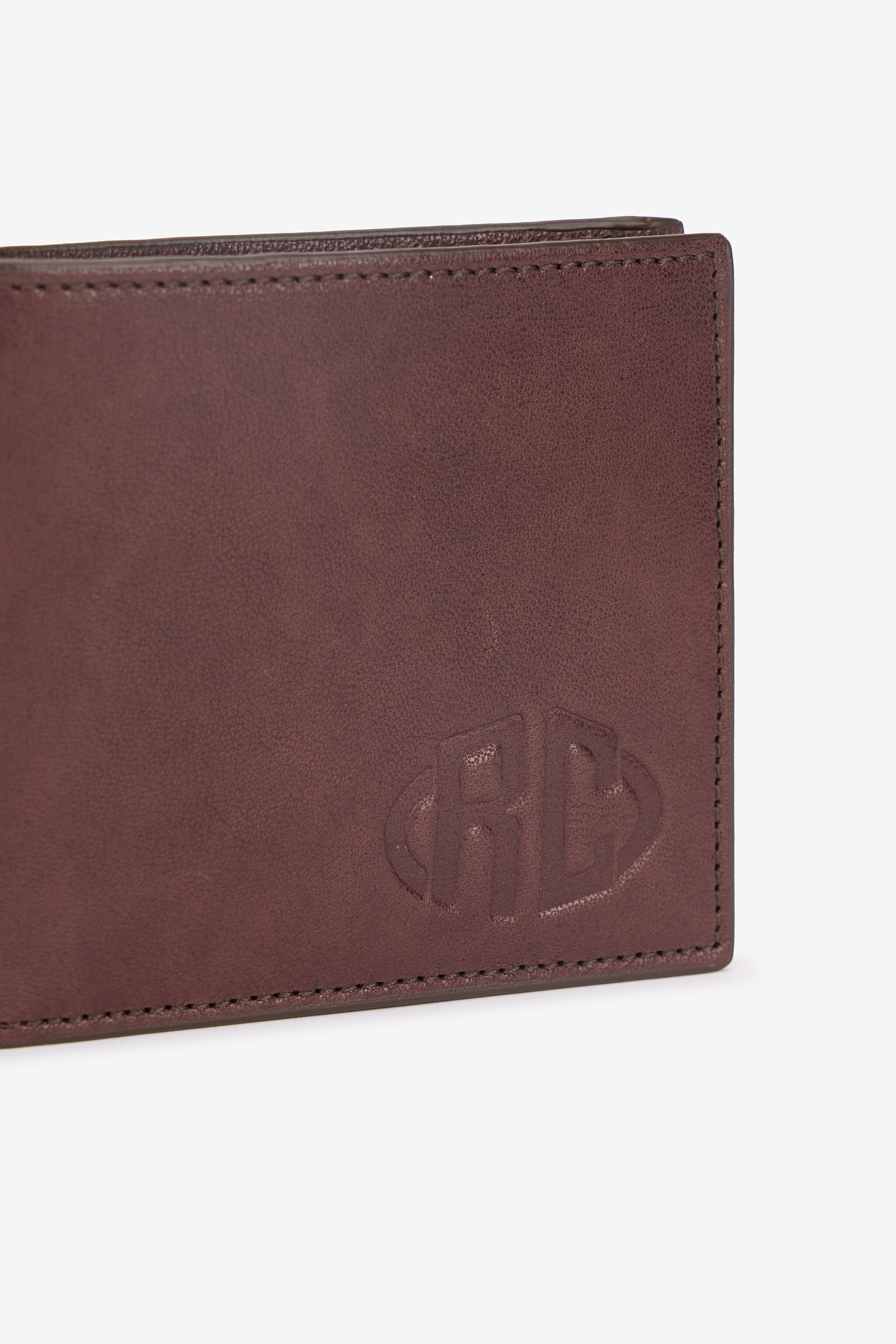 RC Square Bi-Fold Wallet with RC Monogram Marron VRA003-PGB00