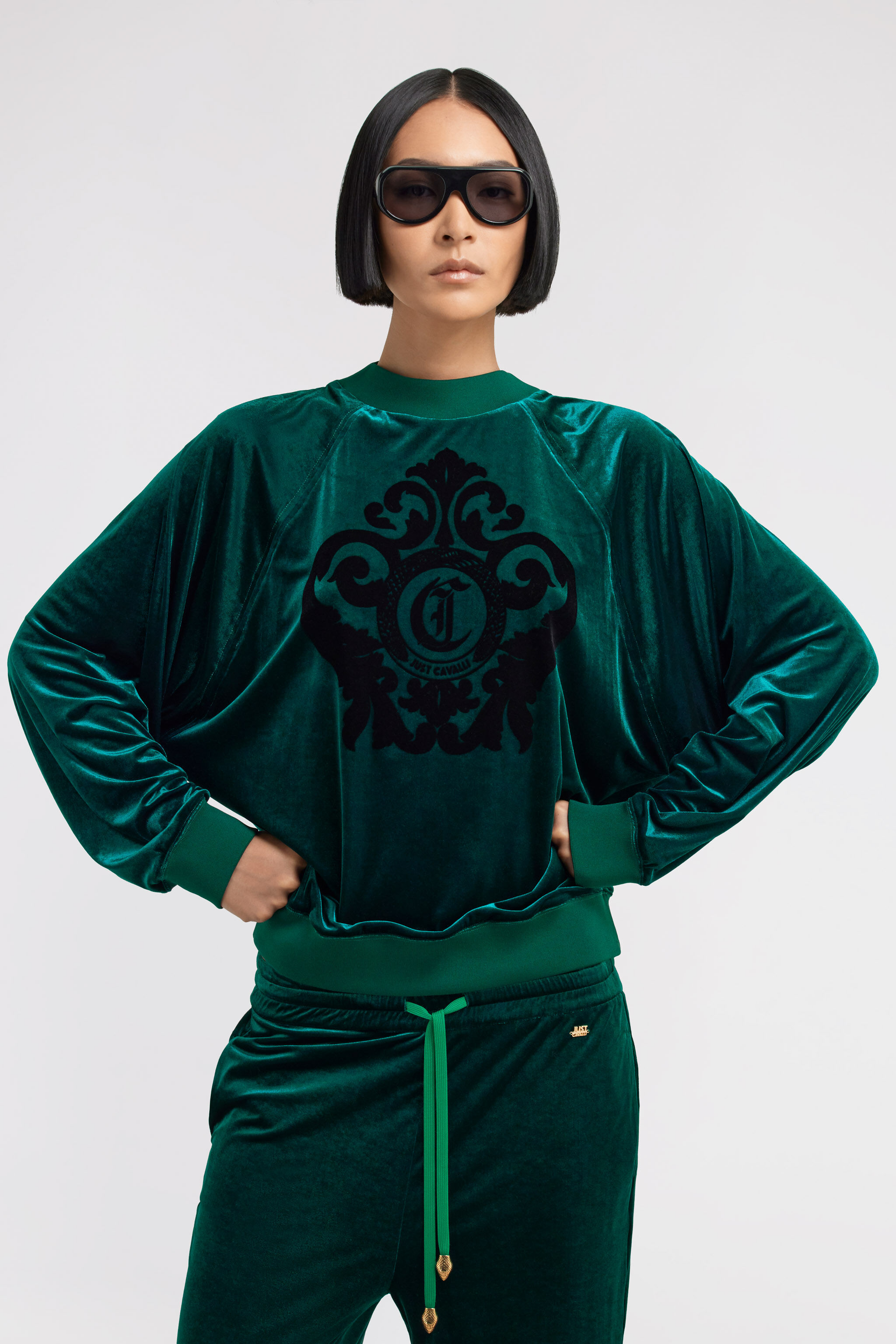 JC Felpa Just Cavalli Verde scuro TFS016-TF182