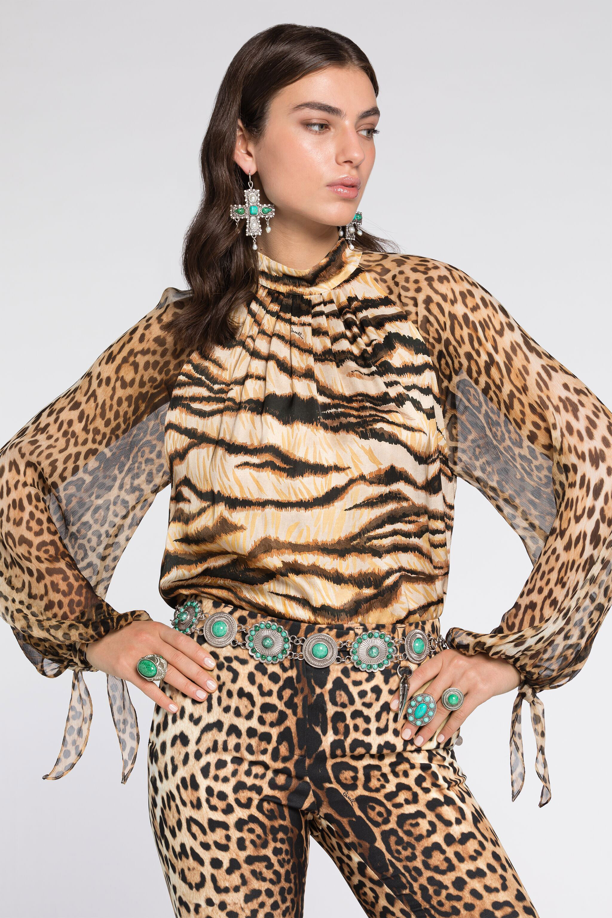 RC Animal-Print Shirt Light Brown RKT700-SZH36