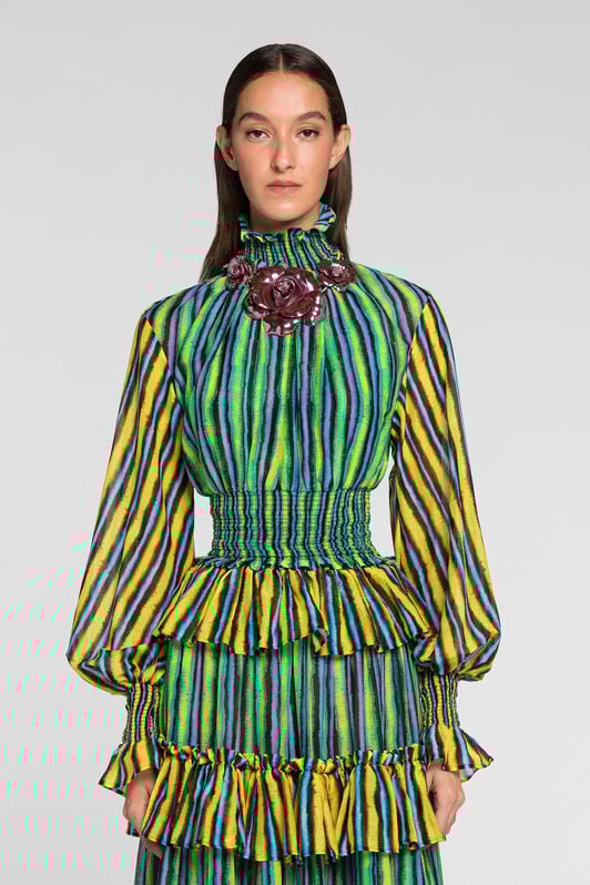 RC Baidera Print Silk Top RC Baidera Print Silk Top VERDE QKT600-CDF55