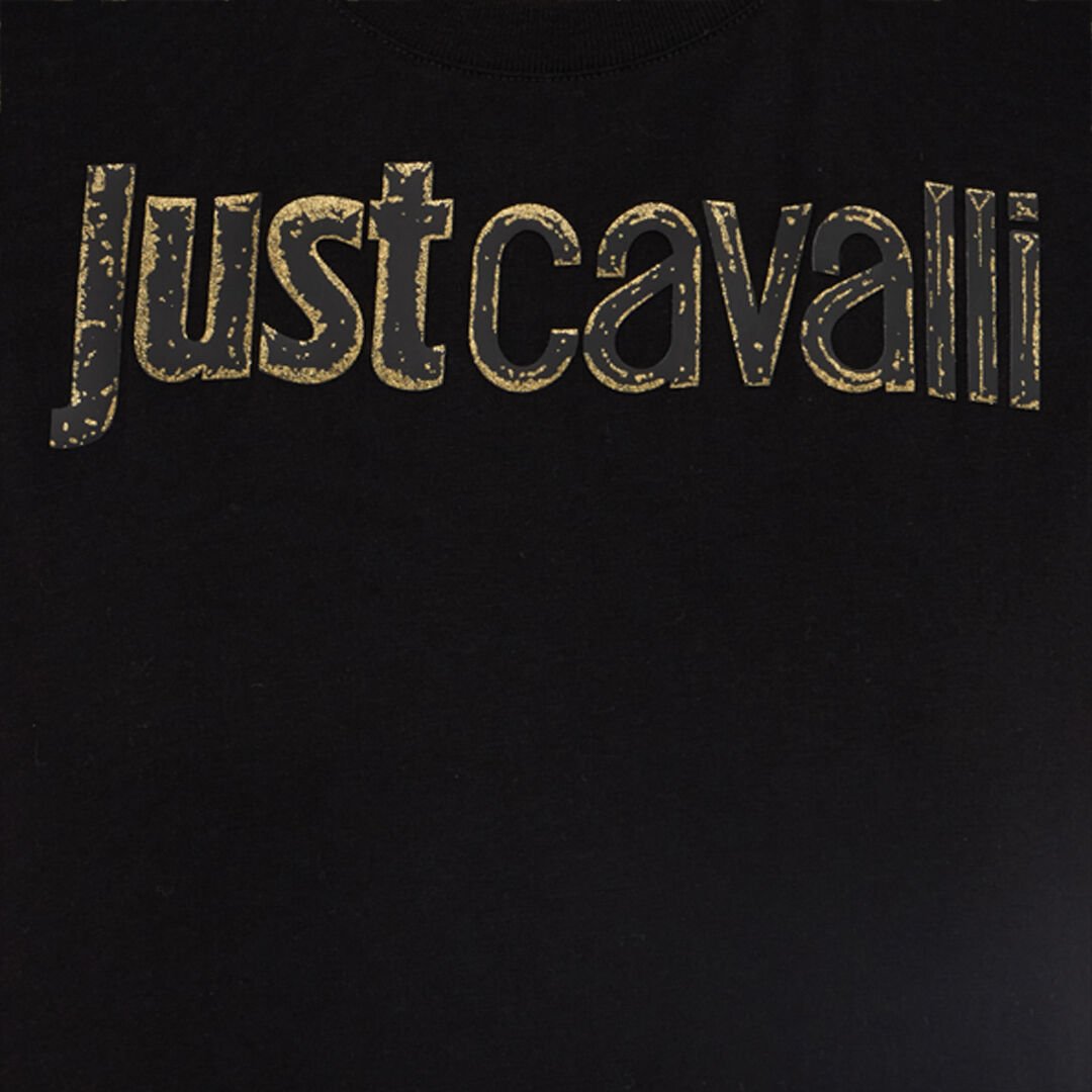 JC Black T-shirt with Embroidered Logo JC Black T-shirt with Embroidered Logo BLACK/GOLD VFT203-VF326