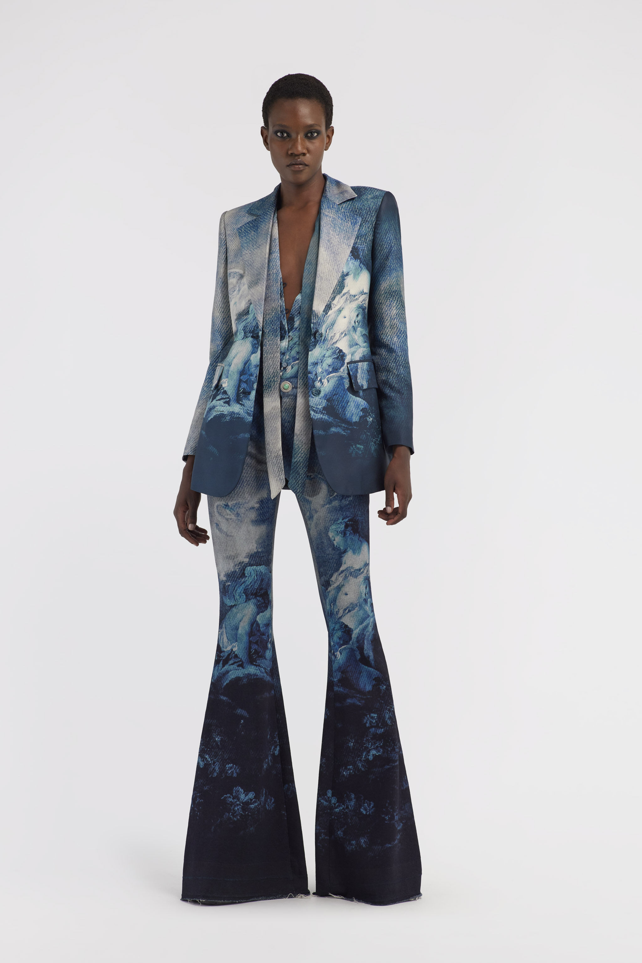 RC Flared jeans with Denim Wild Leda print Dark blue RWJ207-DSI16